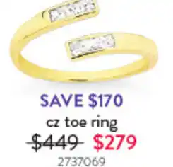 Goldmark cz toe ring offer