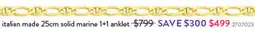 Goldmark italian made solid marine 1+1 anklet offer