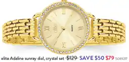 Goldmark elite Adaline sunray dial, crystal set offer
