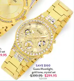Goldmark Guess Moonlight, gold tone, crystal set offer