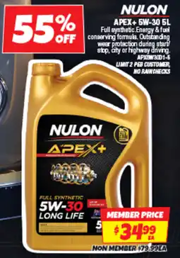 Autobarn Nulon apex+ 5w-30 offer