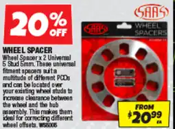 Autobarn Wheel spacers offer