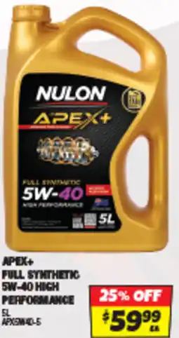 Autobarn Apex+ full synthetic 5w-40 high performance offer