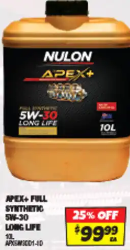 Autobarn Apex+ full synthetic 5w-30 long life offer