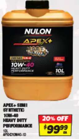 Autobarn Apex+ semi synthetic heavy duty performance offer
