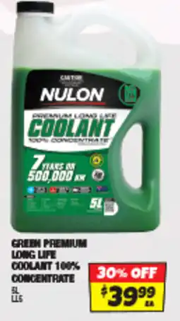 Autobarn Green premium long life coolant 100% concentrate offer