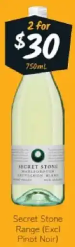 Cellarbrations Secret Stone Range Excl Pinot Noir offer