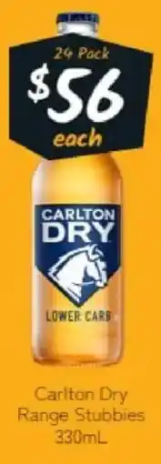 Cellarbrations Carlton Dry Range Stubbies offer