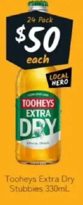 Tooheys Extra Dry Stubbies