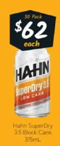 Cellarbrations Hahn SuperDry 3.5 Block Cans offer