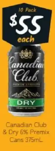 Cellarbrations Canadian Club & Dry 6% Premix Cans offer