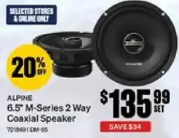 SuperCheap Auto Alpine 6.5 m series 2 way coaxial speaker offer