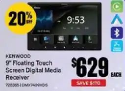SuperCheap Auto Kenwood 9 floating touch screen digital media receiver offer
