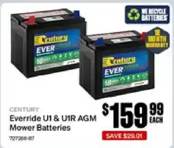 SuperCheap Auto Everride u1 & u1r agm mower batteries offer