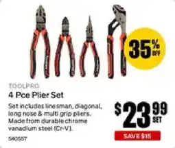 SuperCheap Auto 4 Pce Plier Set offer