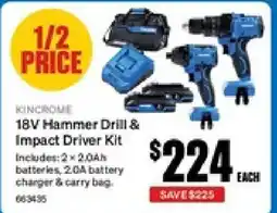SuperCheap Auto 18V Hammer Drill & Impact Driver Kit offer