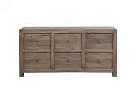 Bordeaux Reclaimed Elm Timber 6 Drawer Chest / Sideboard, 173cm