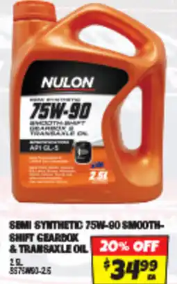 Autobarn Semi synthetic 75w-90 smooth- shift gearbox & transaxle oil offer