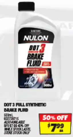 Autobarn Dot 3 full synthetic brake fluid offer