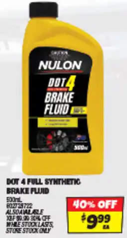Autobarn Dot 4 full synthetic brake fluid offer