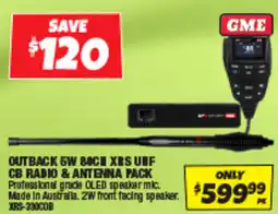 Autobarn Outback 5w 80ch xrs unf cb radio & antenna pack offer