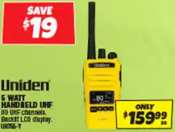 Autobarn Uniden 5 watt handheld uhf offer
