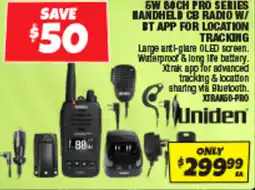 Autobarn 5w 80ch pro series handheld cb radio w/ bt app for location tracking offer