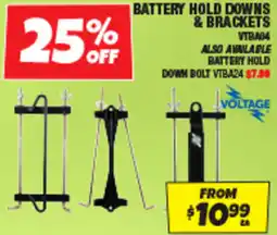 Autobarn Battery hold downs & brackets offer