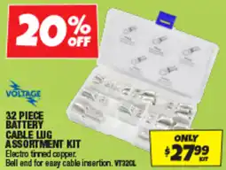 Autobarn 32 piece battery cable lug assortment kit offer