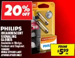 Autobarn Philips incandescent signaling globes offer