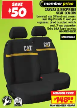 Autobarn Canvas & neoprene seat covers offer