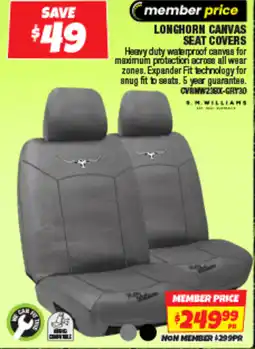 Autobarn Longhorn canvas seat covers offer