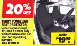 Autobarn Terry towelling seat protector offer