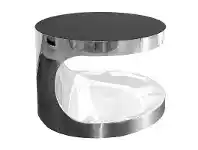 LivingStyles Cienista Glass & Stainless Steel Round Side Table offer