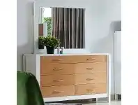 LivingStyles Savannah Solid American Poplar Timber Dressing Table with Mirror offer