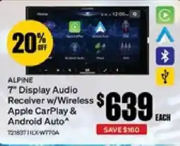 SuperCheap Auto Alpine 7 display audio receiver w wireless apple carplay & android auto offer