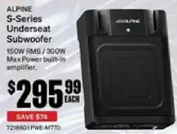 SuperCheap Auto Alpine s series underseat subwoofer offer