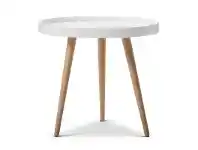 LivingStyles Aerin Retro Wooden 48cm Round Side Table - White offer