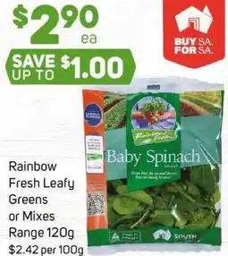 Foodland Rainbow Fresh Leafy Greens or Mixes Range offer