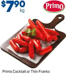 Foodland Primo Cocktail or Thin Franks offer