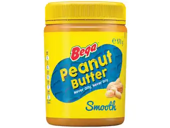 Foodworks Bega smooth or crunchy peanut butter 470g offer