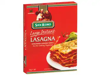 Foodworks San remo instant cannelloni or lasagna sheets 250g offer