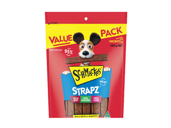 Foodworks Schmackos strapz or stix value pack 500g offer