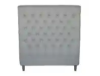 LivingStyles Chesterfield Tufted Linen Bed Headboard, King Single, Oatmeal offer