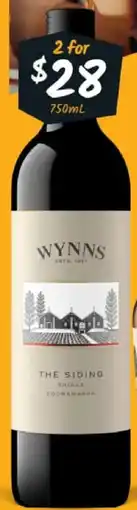 Cellarbrations Wynns The Siding Coonawarra Range offer