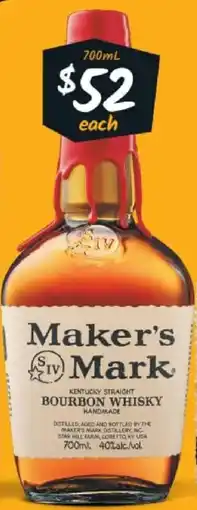 Cellarbrations Maker's Mark Bourbon Whisky offer