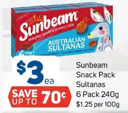 Foodland Sunbeam Snack Pack Sultanas offer
