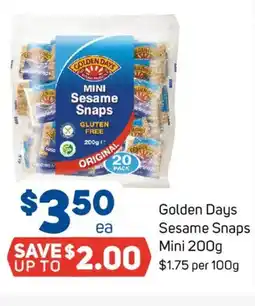 Foodland Golden Days Sesame Snaps Mini offer