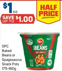 Foodland SPC Baked Beans or Spagasaurus Snack Pots offer