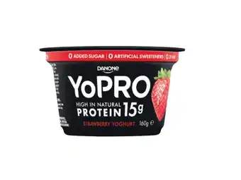 Foodworks Danone yopro yoghurt tub 160g or pouch 150g offer